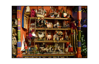 Christmas Shelf of Wooden Toys