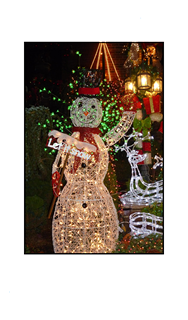 Christmas Snowman with 3 Lighted Lamp