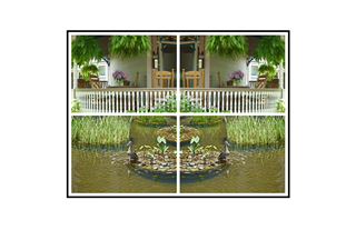 Cape May Wrap around Porch with Duck Pond Collage