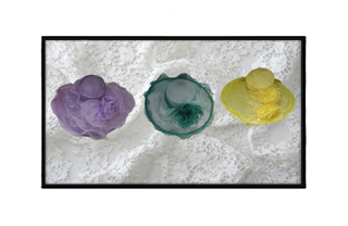 Victorian hats with lace background