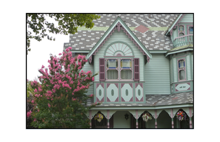 Cape May Victorian hose with pink flowers