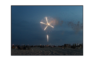 fireworks on the beach