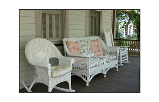 Cape May white wicker porch