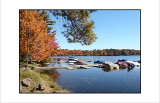 Autumn Lake with Boats