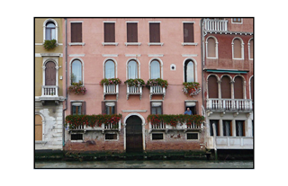 Venice, Italy with flowers on balcony