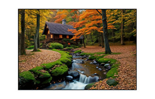 enchanced cottage and stream