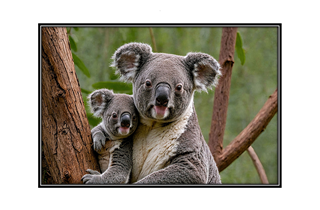 koala bear with cub