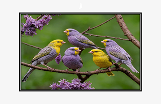 lilac yellow colored canaries