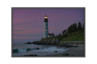 seaside lighthouse at twlight