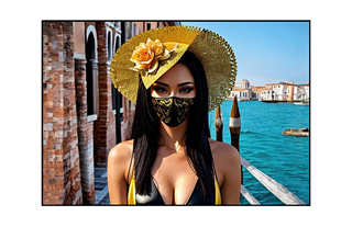 sexy Venice Italy masked woman during festival