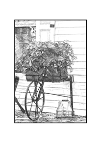 flower cart and milk bottles