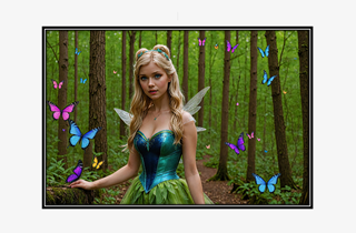 fairy with colorful butterflies