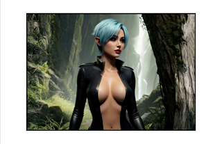  sexy light blue haired pixie