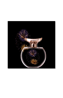 Fireworks in rosey perfume bottle
