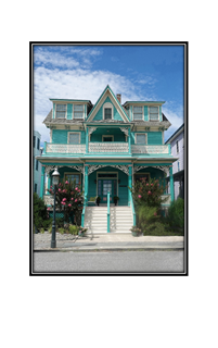 blue charming Victorian House