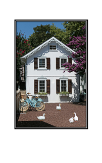 cottage with bikes and ducks