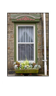 Jim Thorpe green framed window