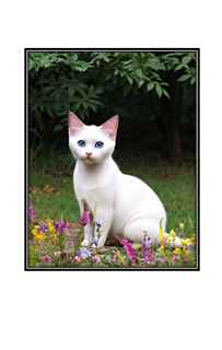 blue eyed white Siamese cat