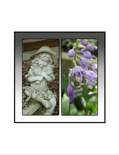 flower girl with dainty purple flowers